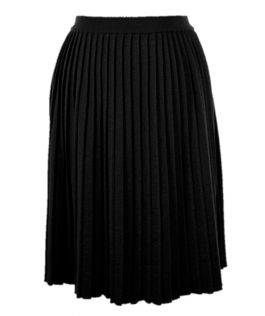 Fustă plisată neagră din lana 65 cm